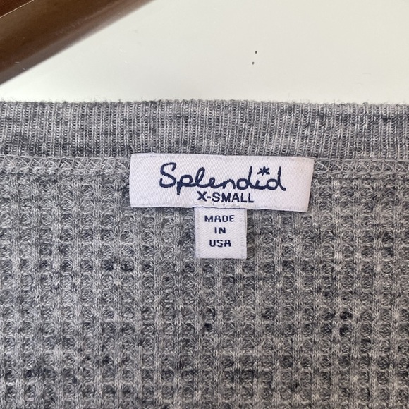 Splendid Thermal Forever Henley Heather Gray Long Sleeve Size XS - Picture 3 of 4